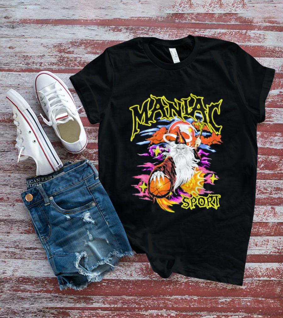 Maniac Sport Wizard Basketball Magic Santa Style Explosion T-Shirt