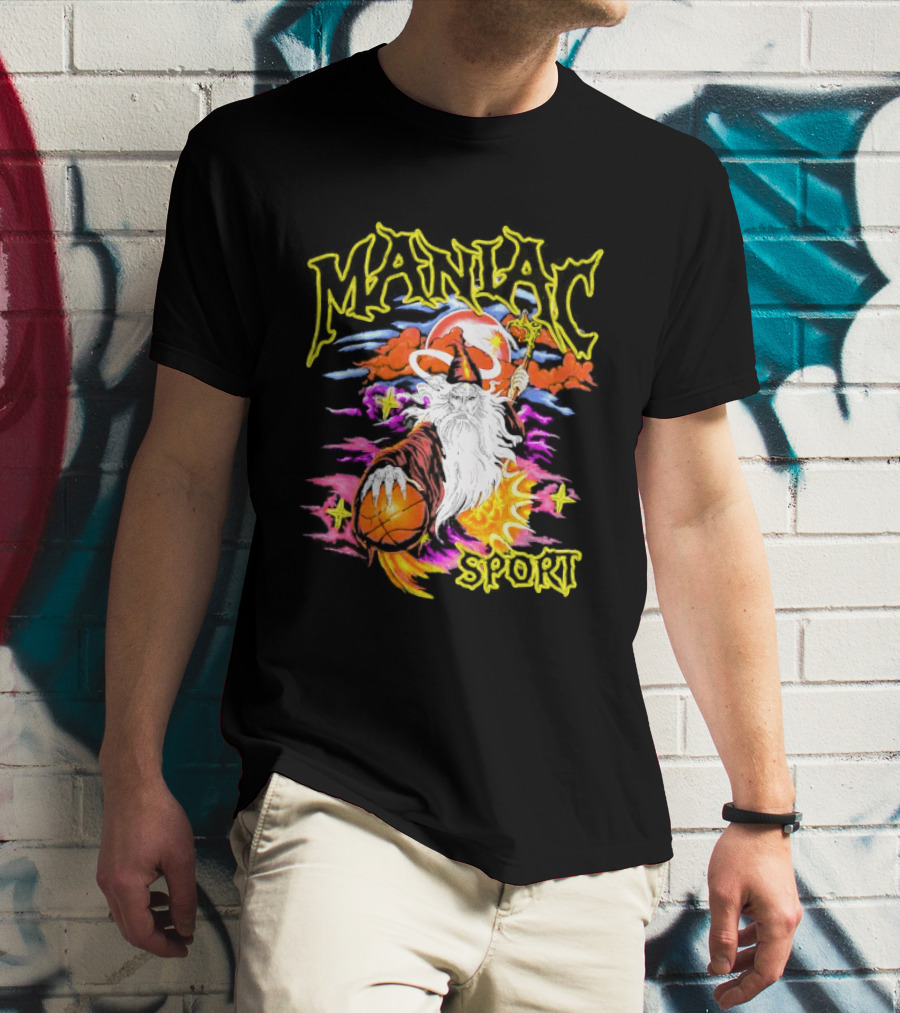 Maniac Sport Wizard Basketball Magic Santa Style Explosion T-Shirt