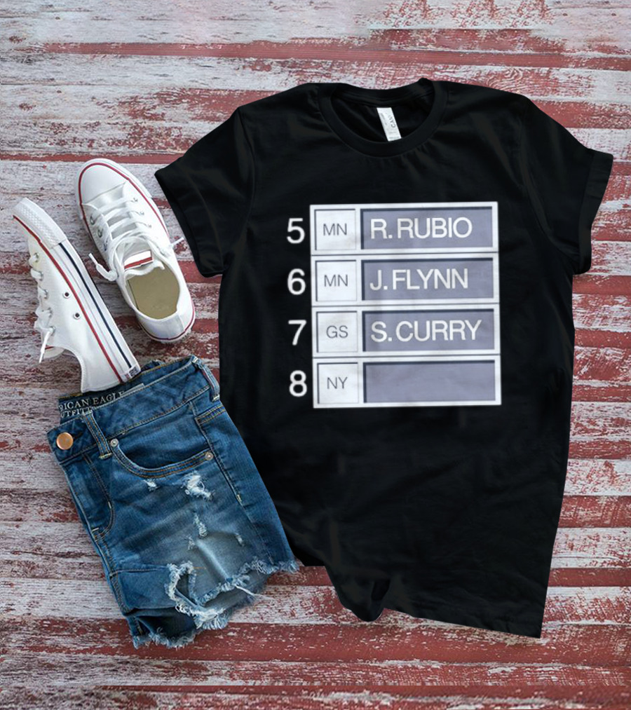 5 R. Rubio 6 J. Flynn 7 S. Curry 2009 NBA Draft Picks List T-Shirt