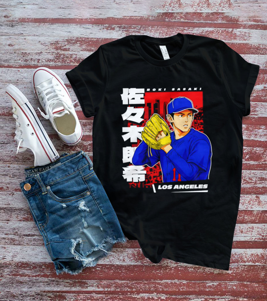 Roki Sasaki Los Angeles Baseball Japanese T-Shirt
