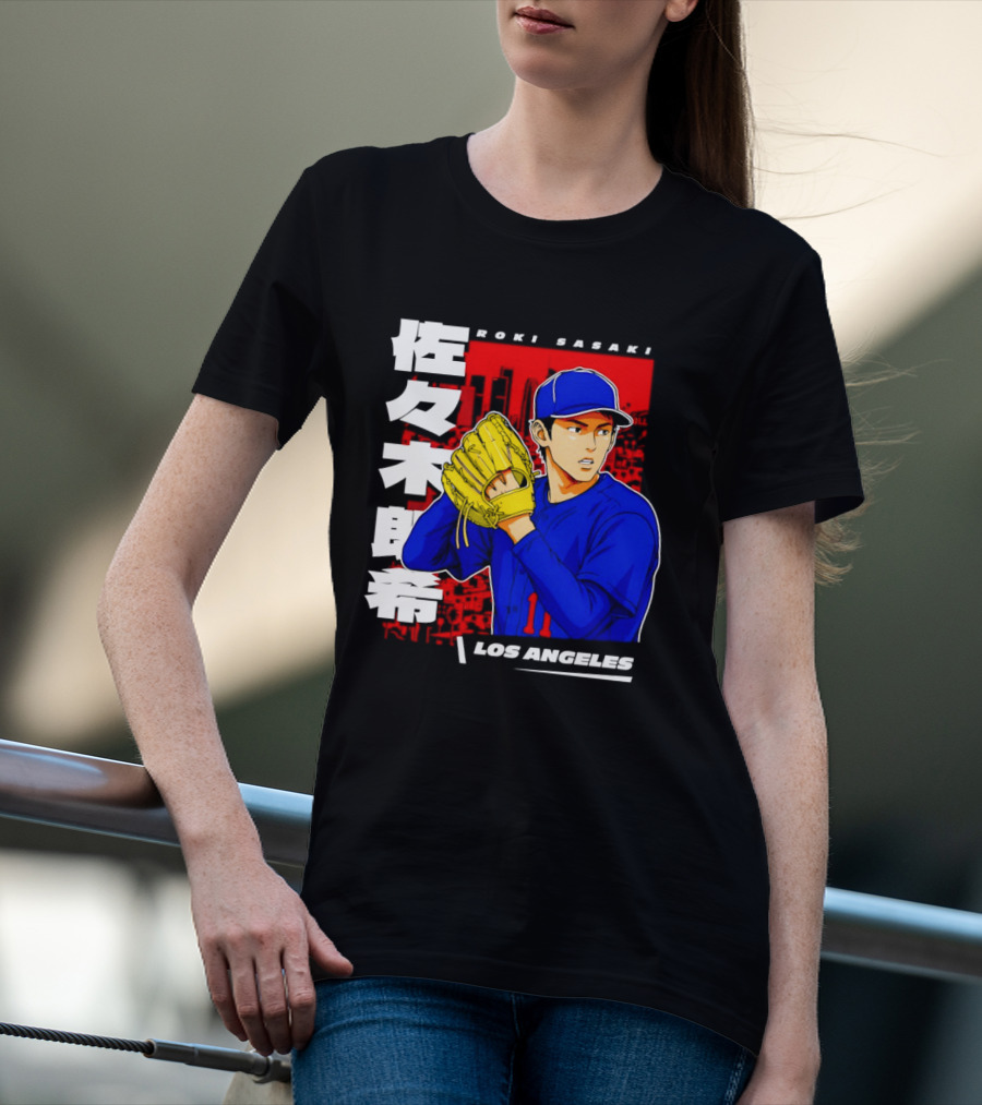 Roki Sasaki Los Angeles Baseball Japanese T-Shirt
