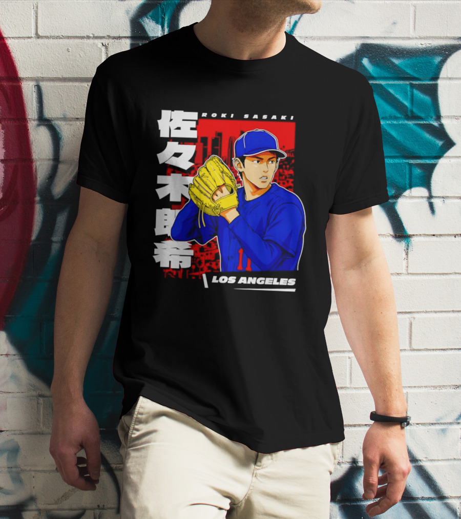 Roki Sasaki Los Angeles Baseball Japanese T-Shirt