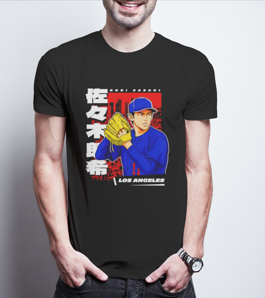 Roki Sasaki Los Angeles Baseball Japanese T-Shirt