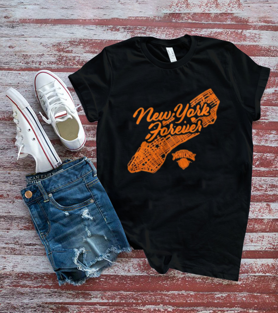 New York Forever Knicks NBA Basketball Map T-Shirt