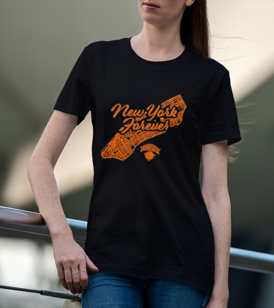 New York Forever Knicks NBA Basketball Map T-Shirt