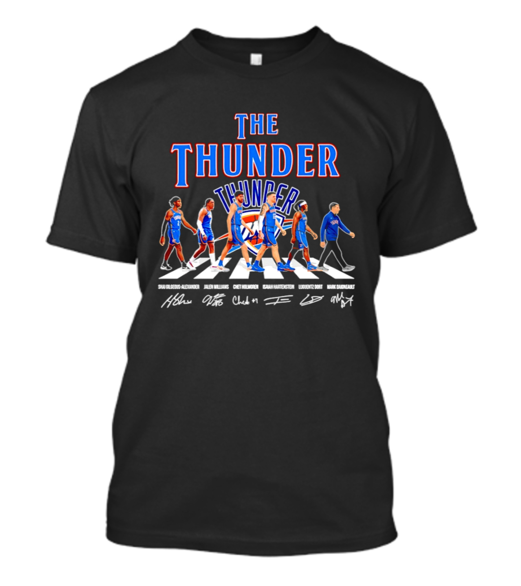 The Thunder Oklahoma City Team Player Signatures Abbey Road T-Shirt