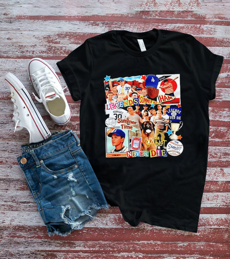 Sandlot Legends Summer 62 Benny The Jet Rodriguez Legends Never Die T-Shirt