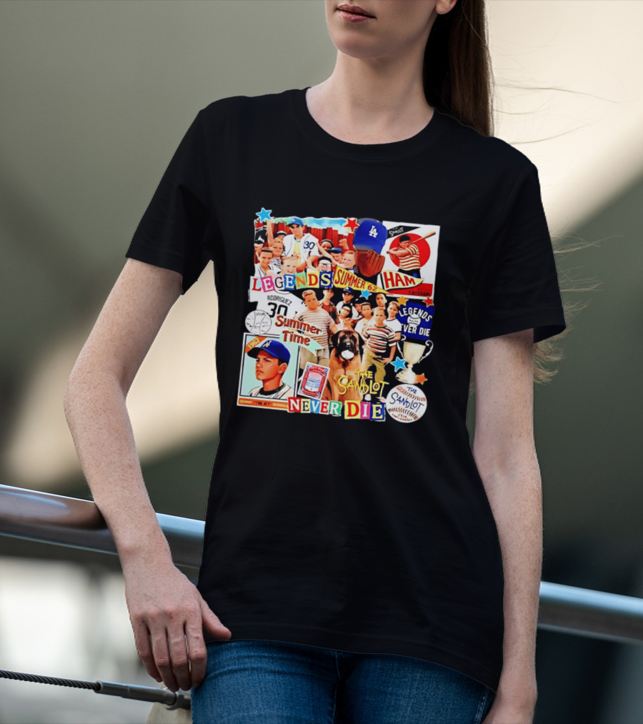 Sandlot Legends Summer 62 Benny The Jet Rodriguez Legends Never Die T-Shirt