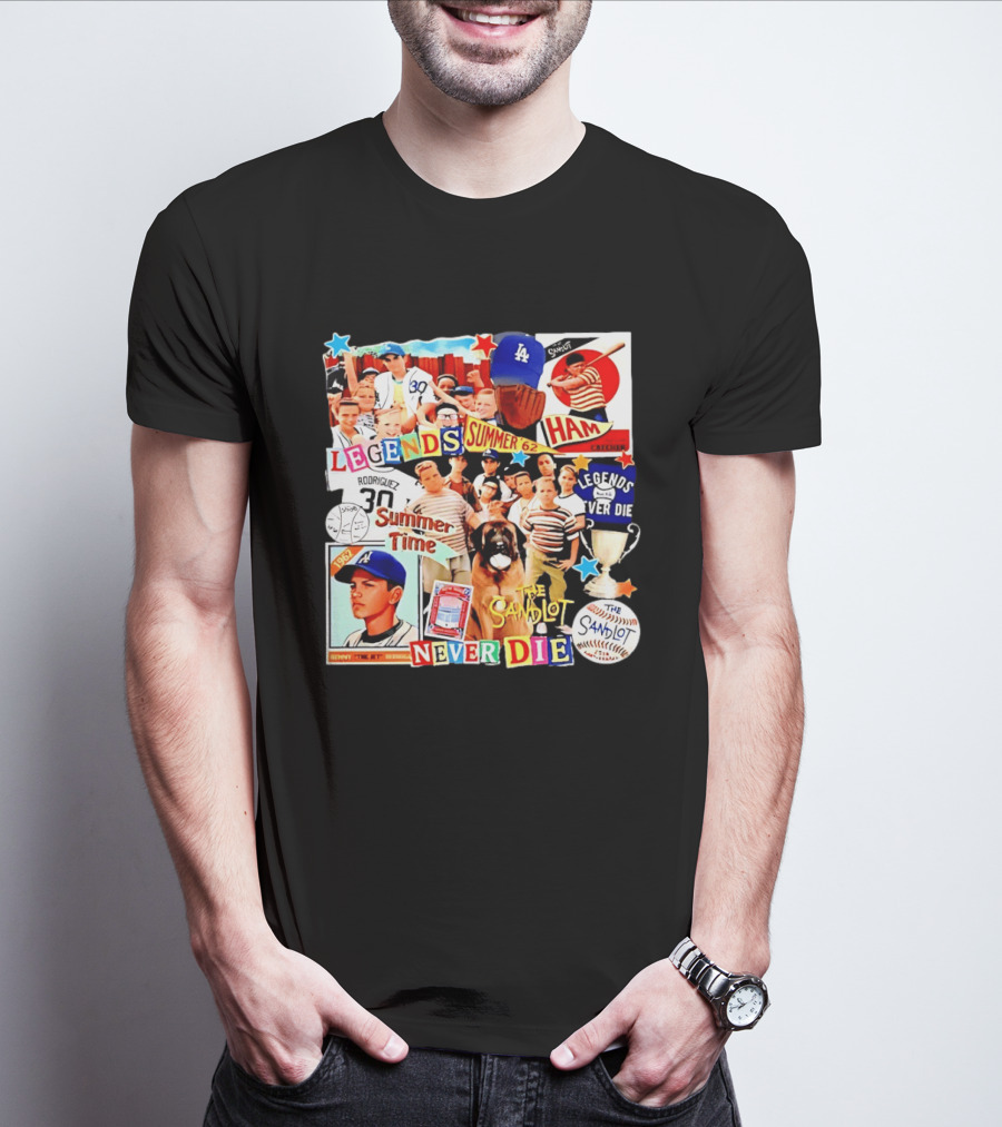 Sandlot Legends Summer 62 Benny The Jet Rodriguez Legends Never Die T-Shirt