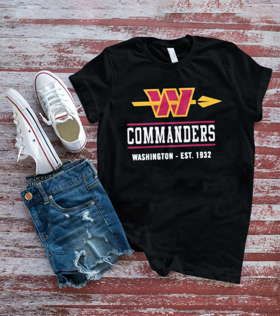 Washington Commanders W Arrow Est 1932 T-Shirt