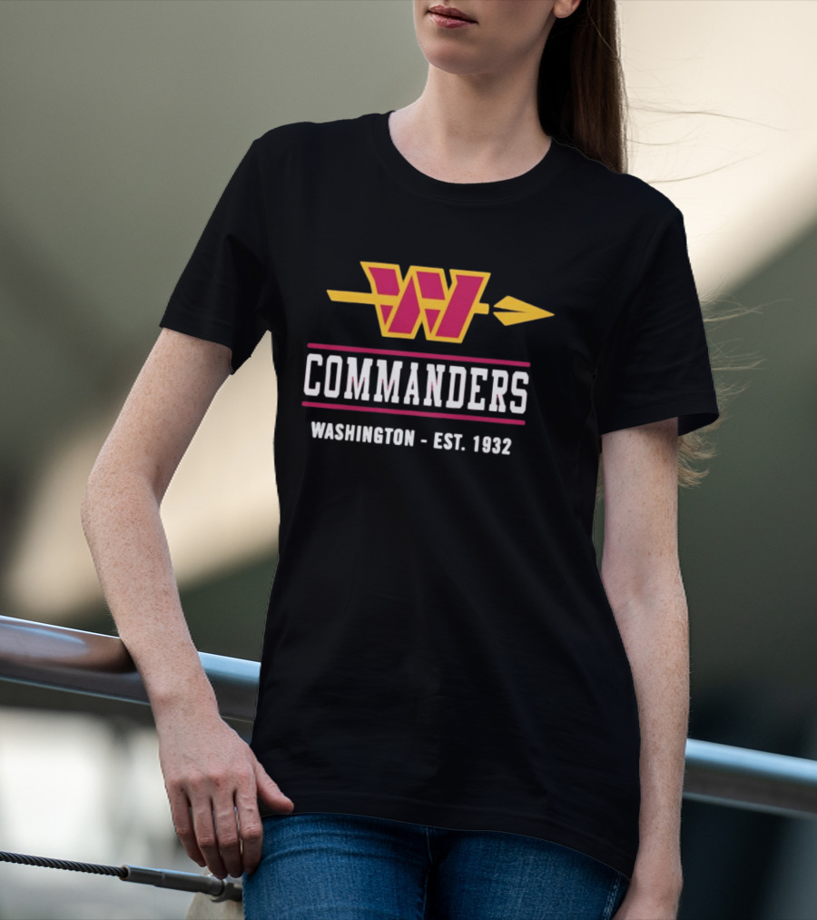 Washington Commanders W Arrow Est 1932 T-Shirt