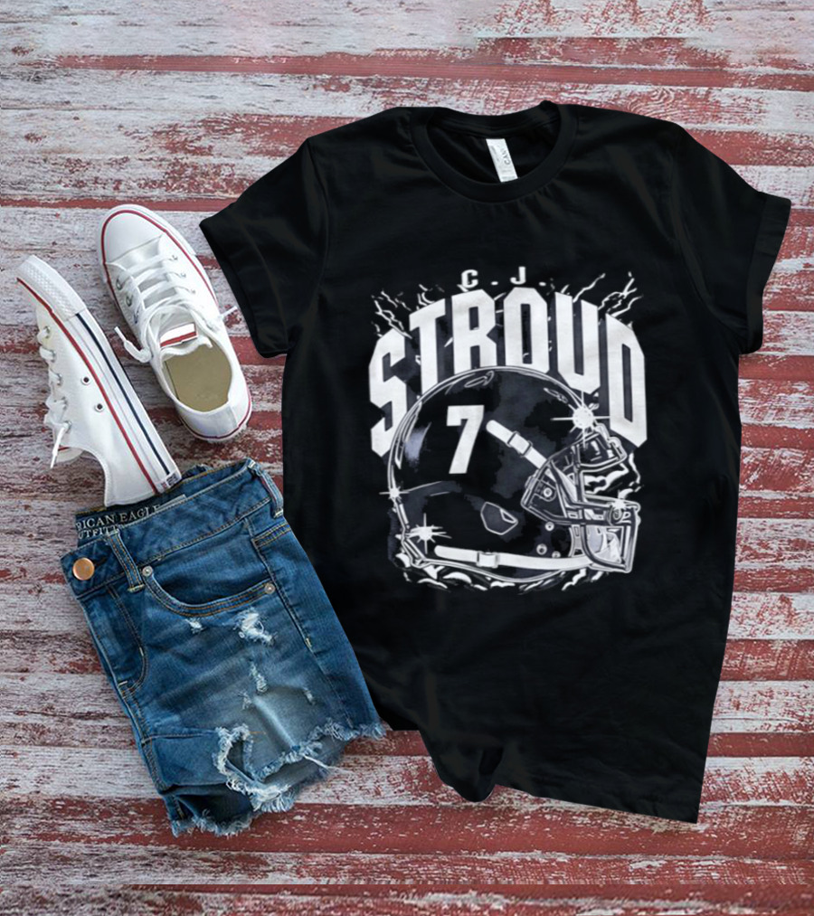 Stroud 7 Helmet Houston Texans T-Shirt