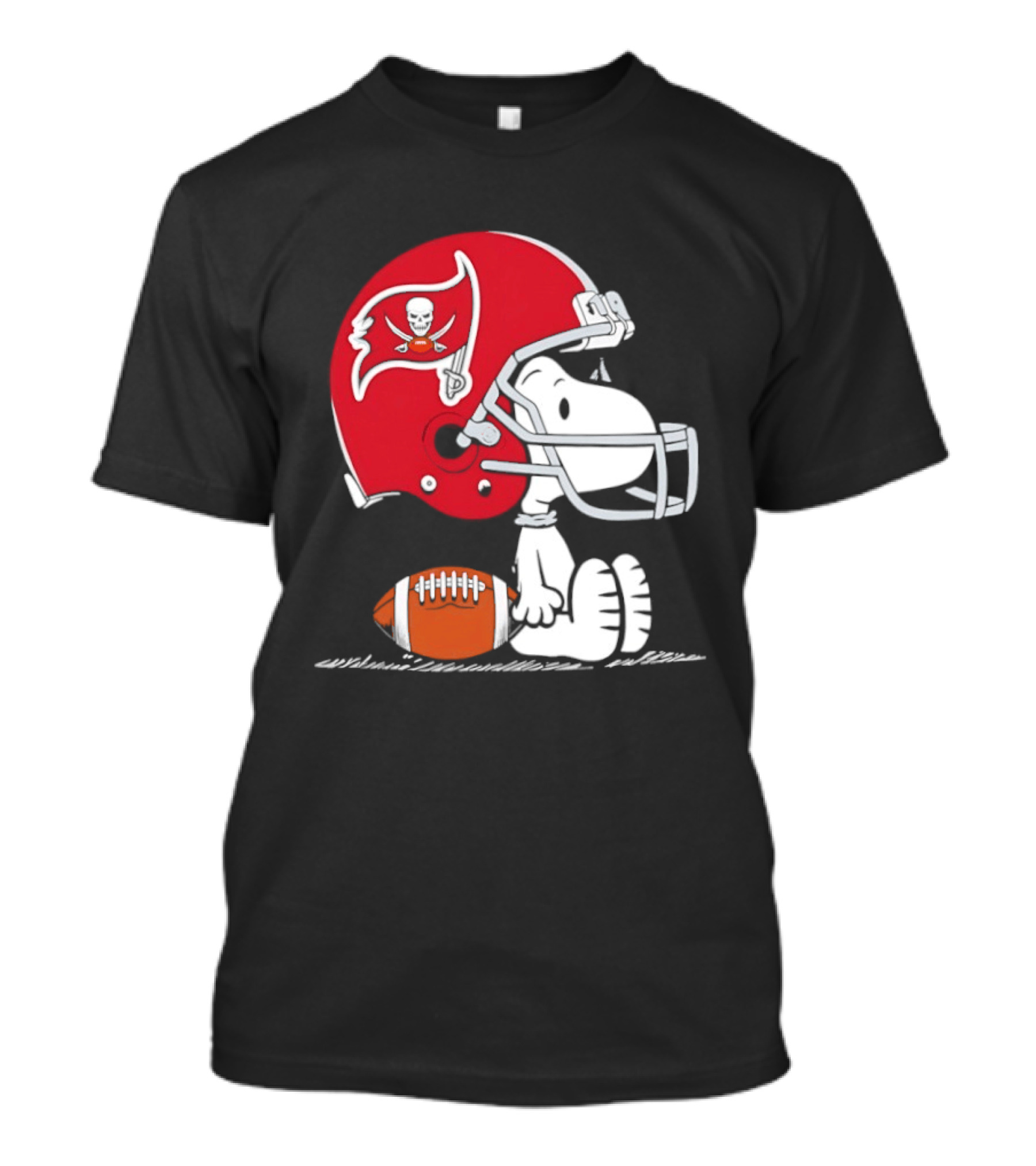 Snoopy Tampa Bay Buccaneers Football Helmet Peanuts Crossover NFL Collaboration T-Shirt