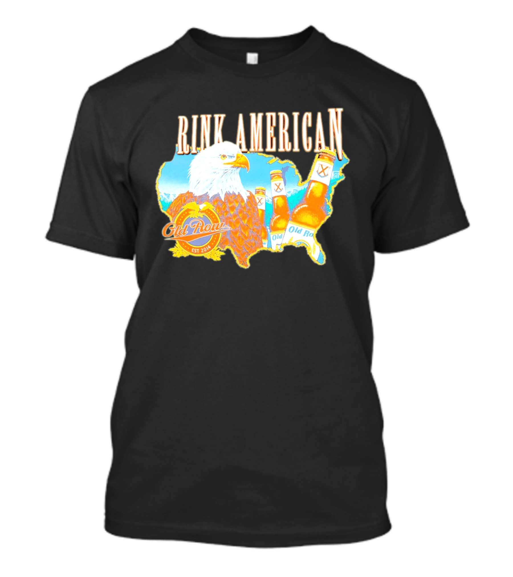 Old Row Drink American Bald Eagle Beer USA Map Rink American T-Shirt