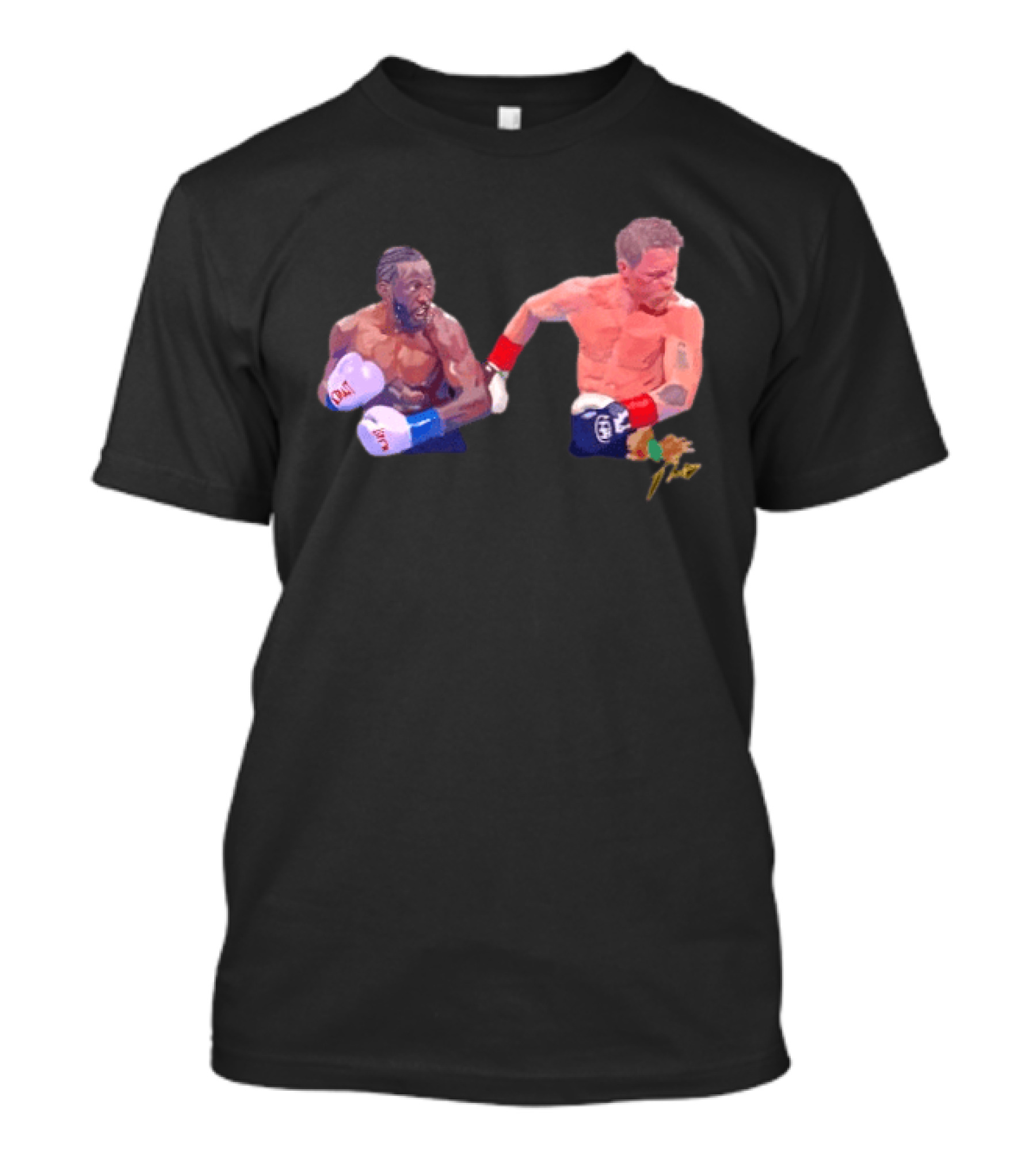 Terence Crawford Canelo Alvarez Boxing Showdown Gloves Raised T-Shirt