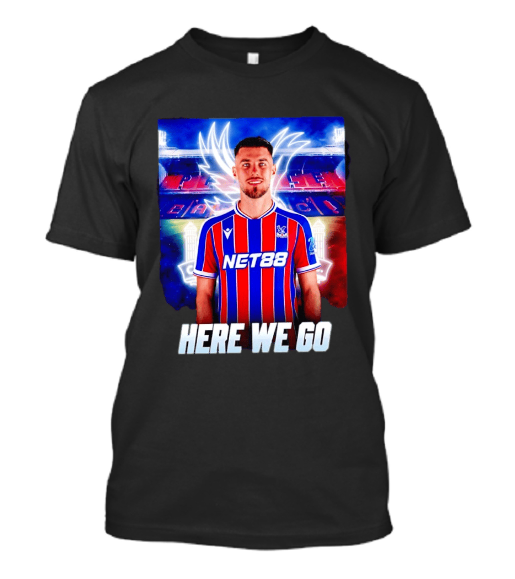 Oscar Mingueza NET88 Crystal Palace Here We Go T-Shirt