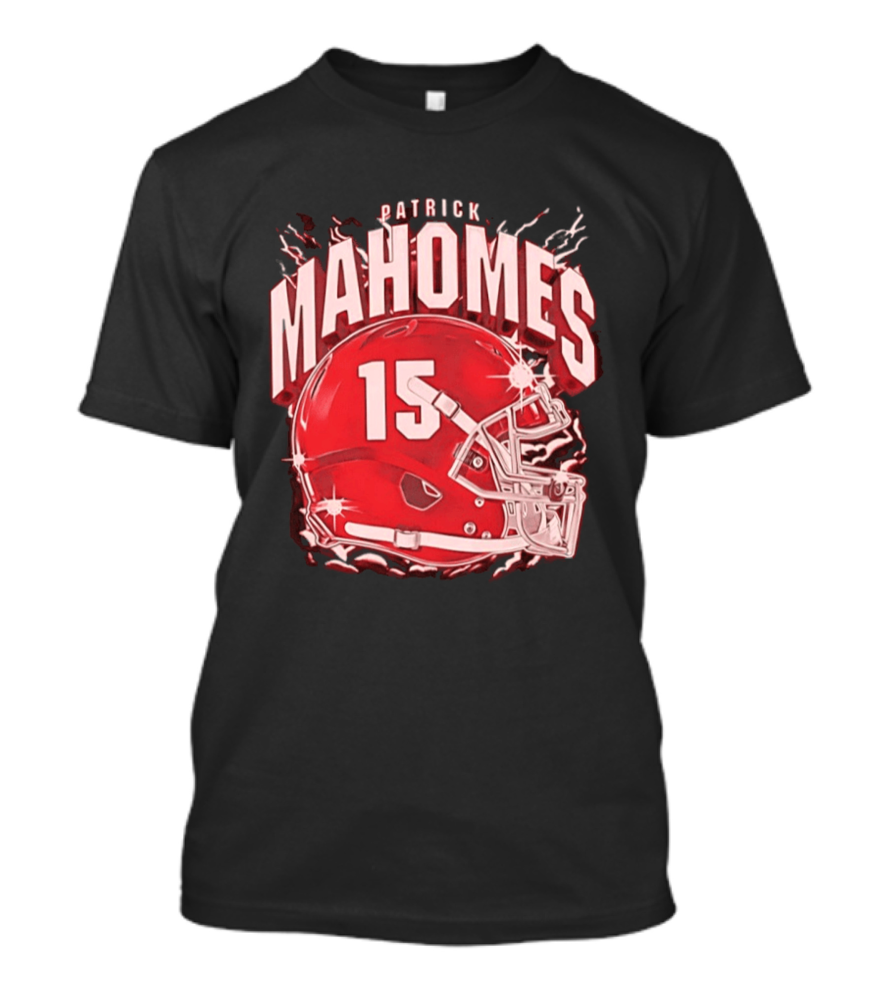 Patrick Mahomes 15 Helmet Kansas City Chiefs Explosion T-Shirt