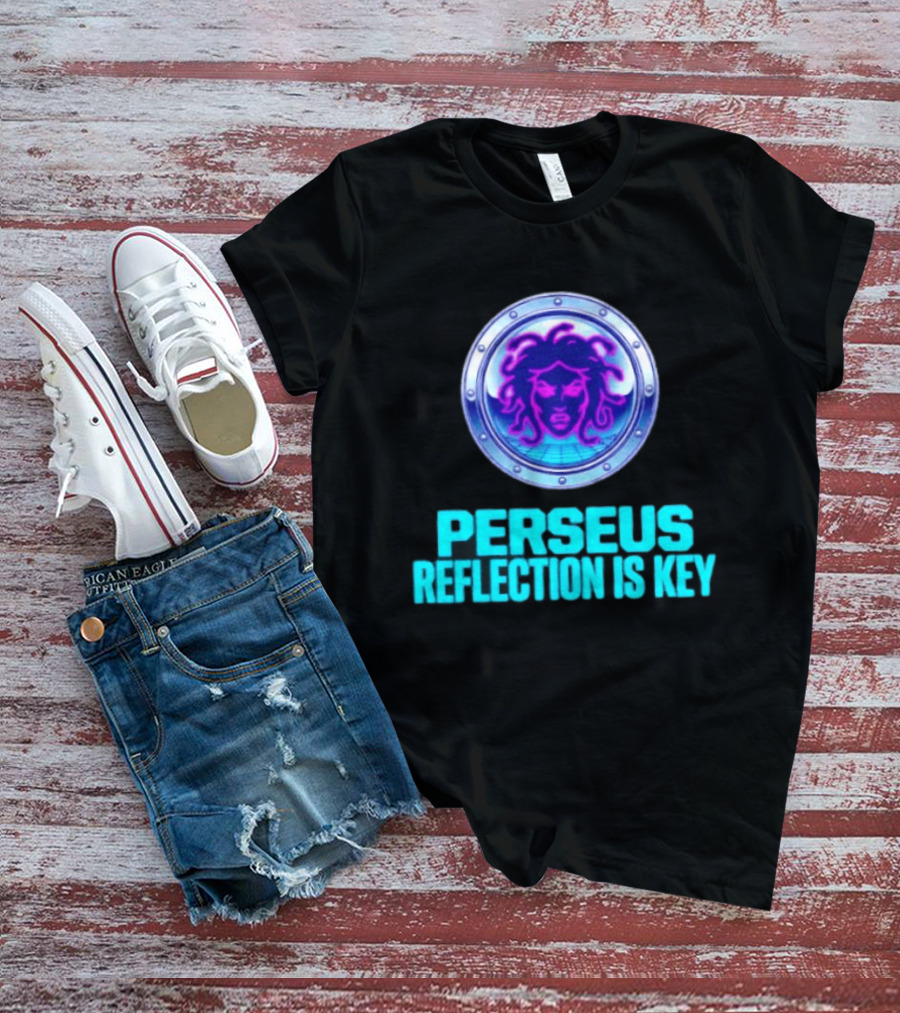Perseus Reflection Is Key Medusa Mythology Greek Shield T-Shirt