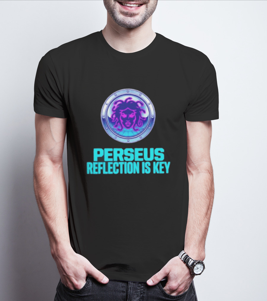 Perseus Reflection Is Key Medusa Mythology Greek Shield T-Shirt