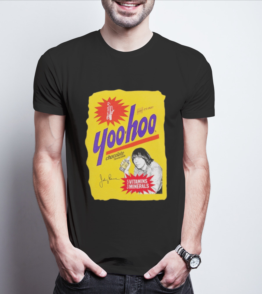 Johnny Ramone Yoo Hoo Chocolate Drink 5 Vitamins 3 Minerals T-Shirt