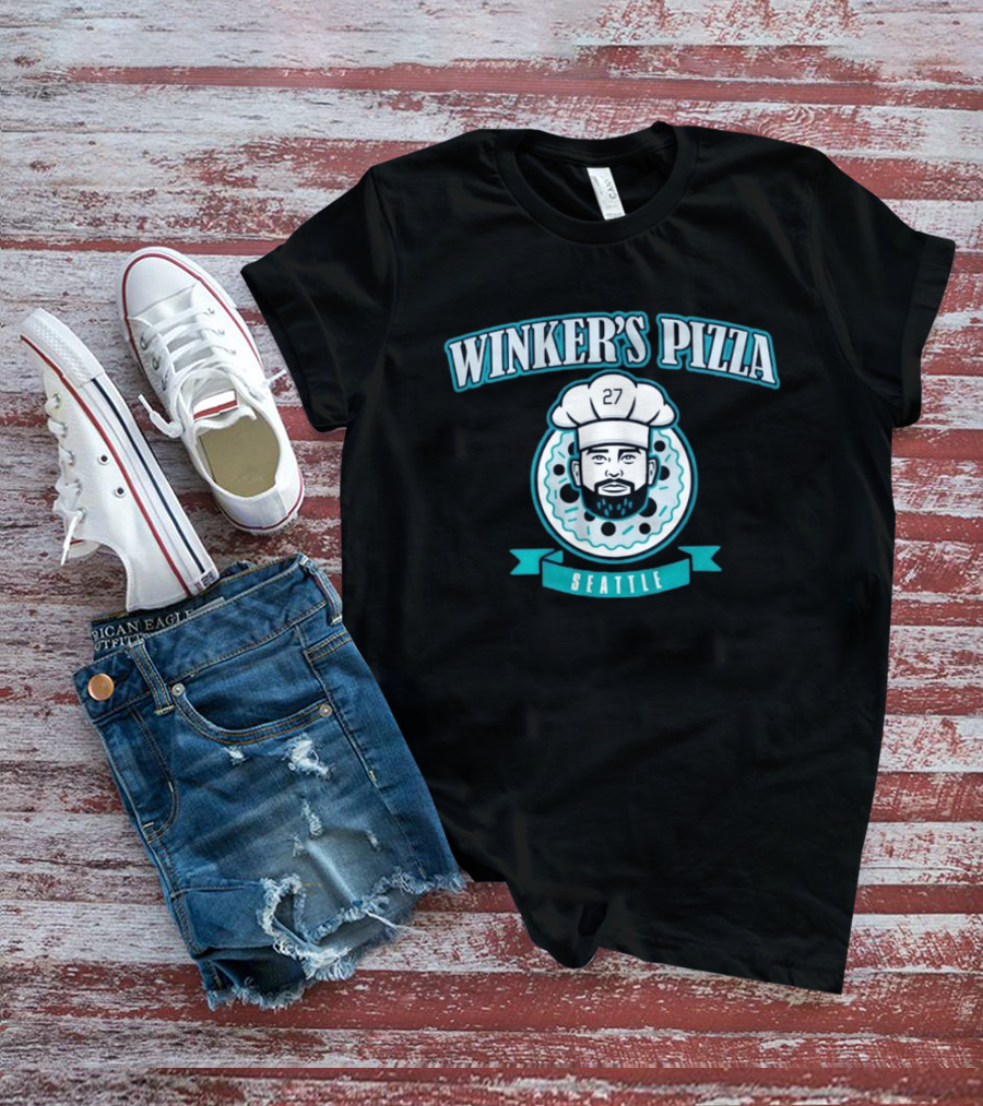 Winker's Pizza Seattle Mariners Jesse Winker 27 Chef T-Shirt