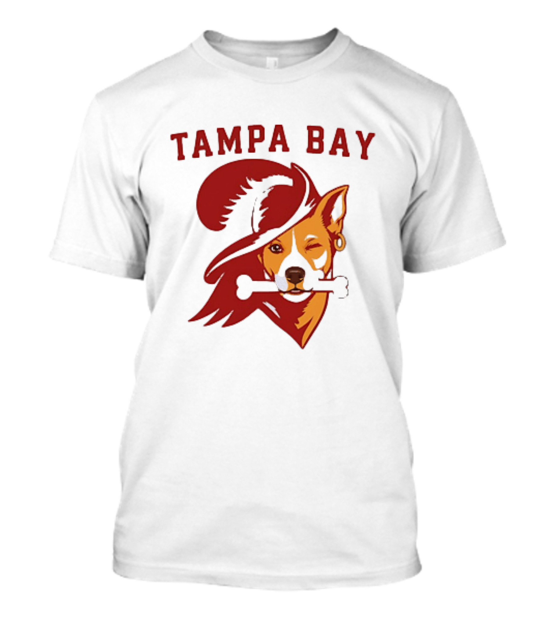 Tampa Bay Dog Pirate With Bone And Hat T-Shirt