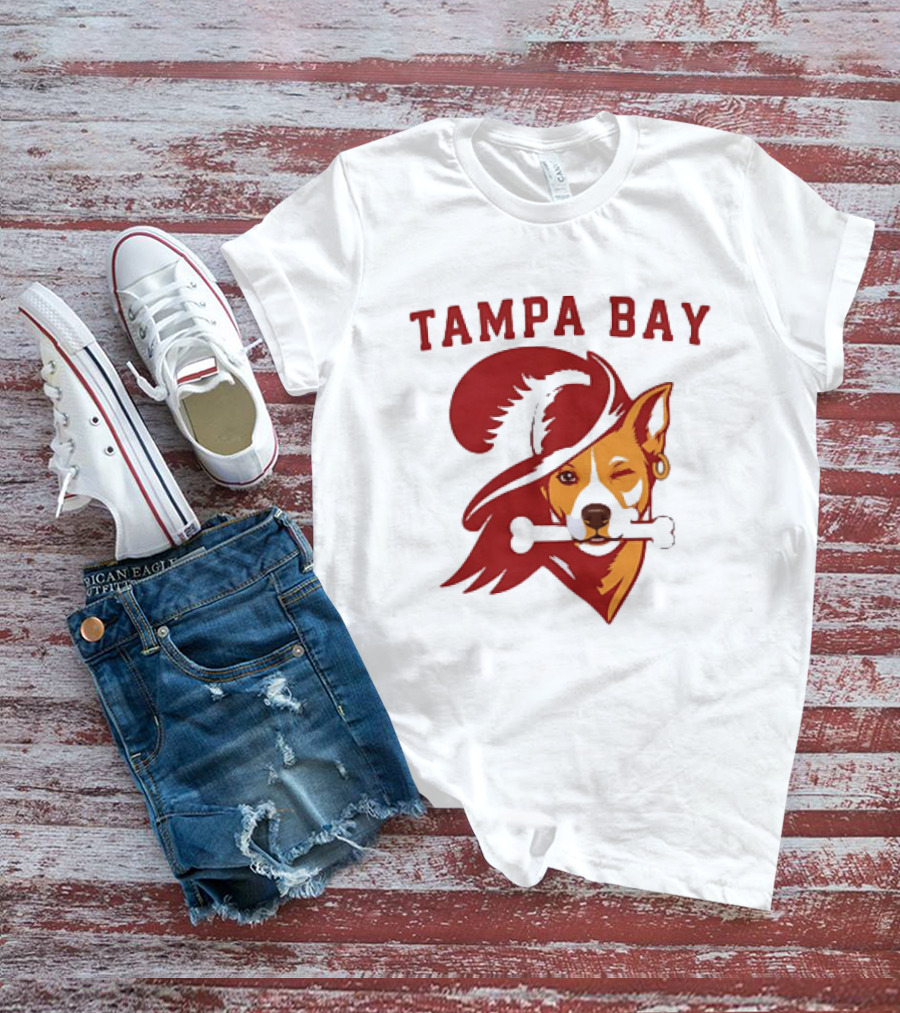 Tampa Bay Dog Pirate With Bone And Hat T-Shirt
