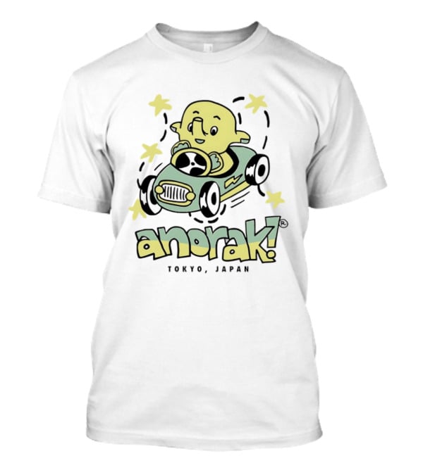 Anorak Tokyo Japan Elephant Cartoon In Car With Stars T-Shirt