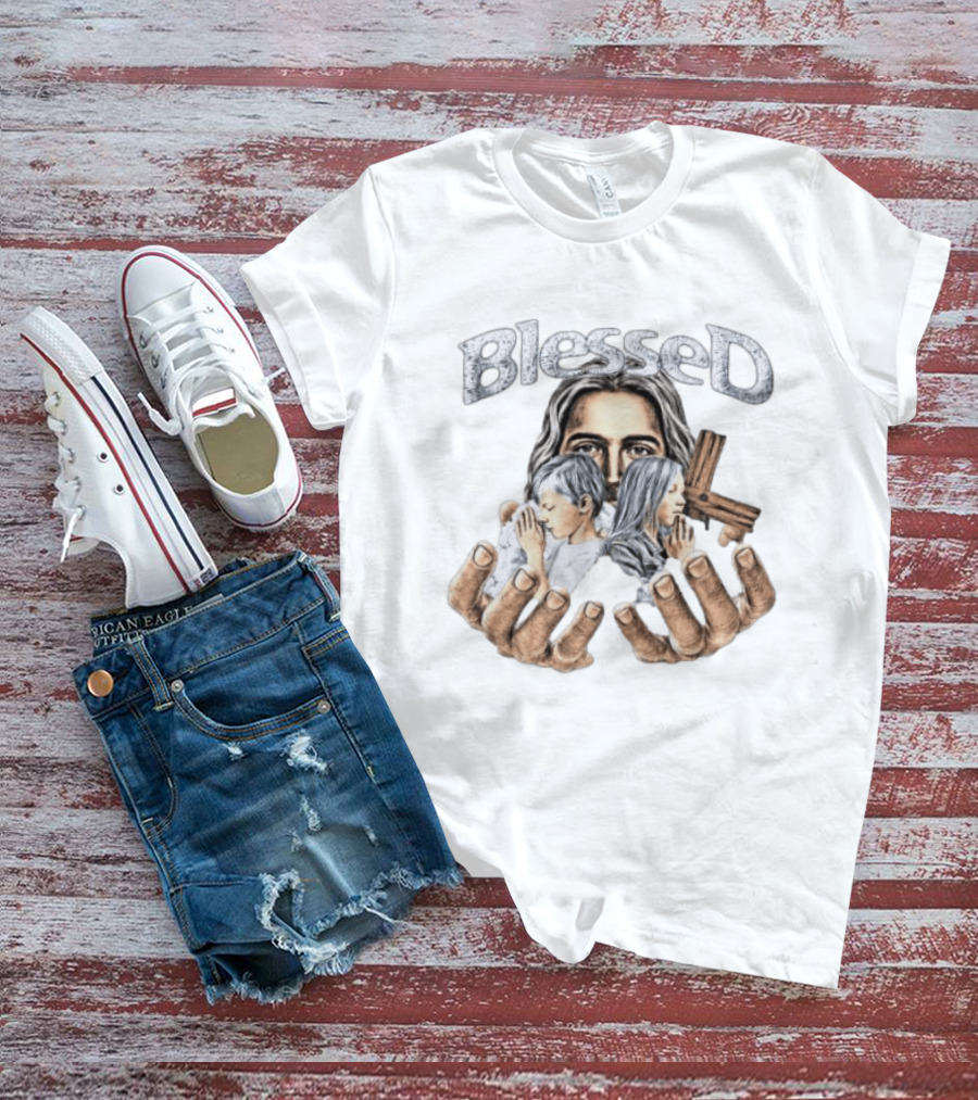 Blessed Jesus With Children And Cross In Hands T-Shirt
