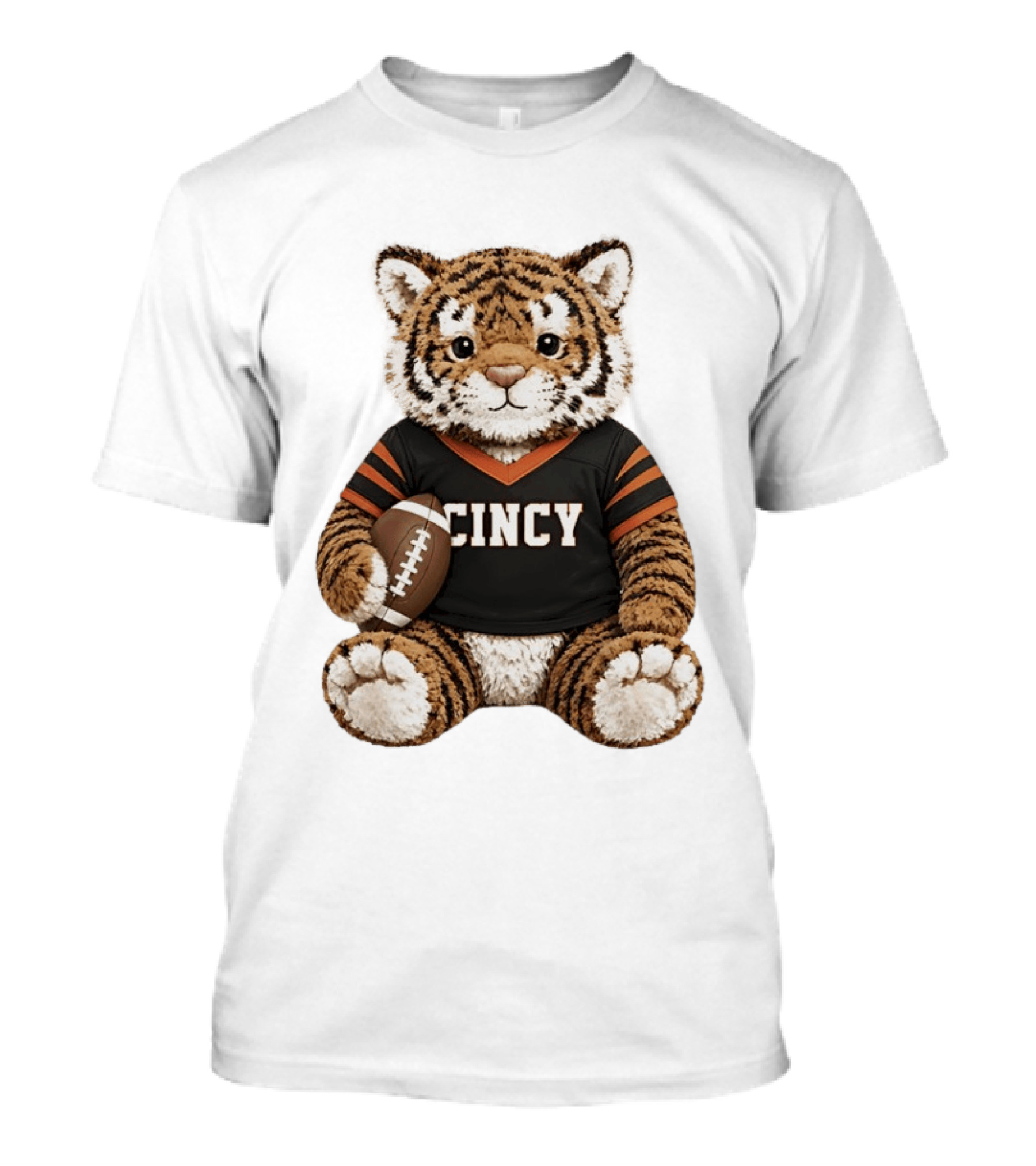 Cincy Bengals Tiger Stuffie With Football T-Shirt