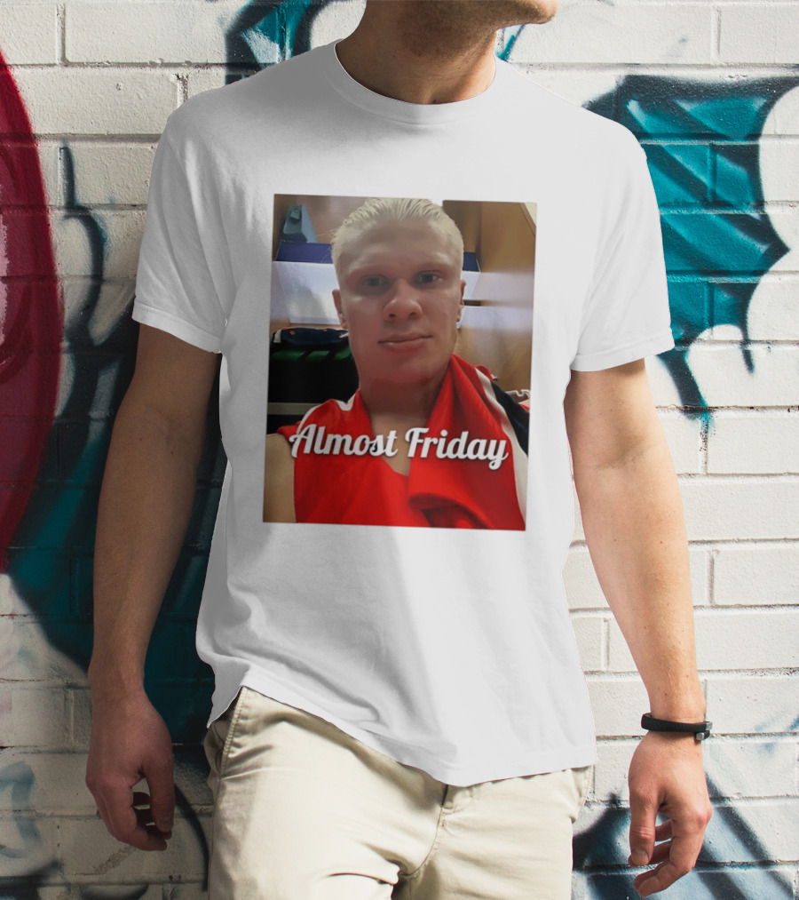 Haaland Selfie Almost Friday Locker Room Photo T-Shirt