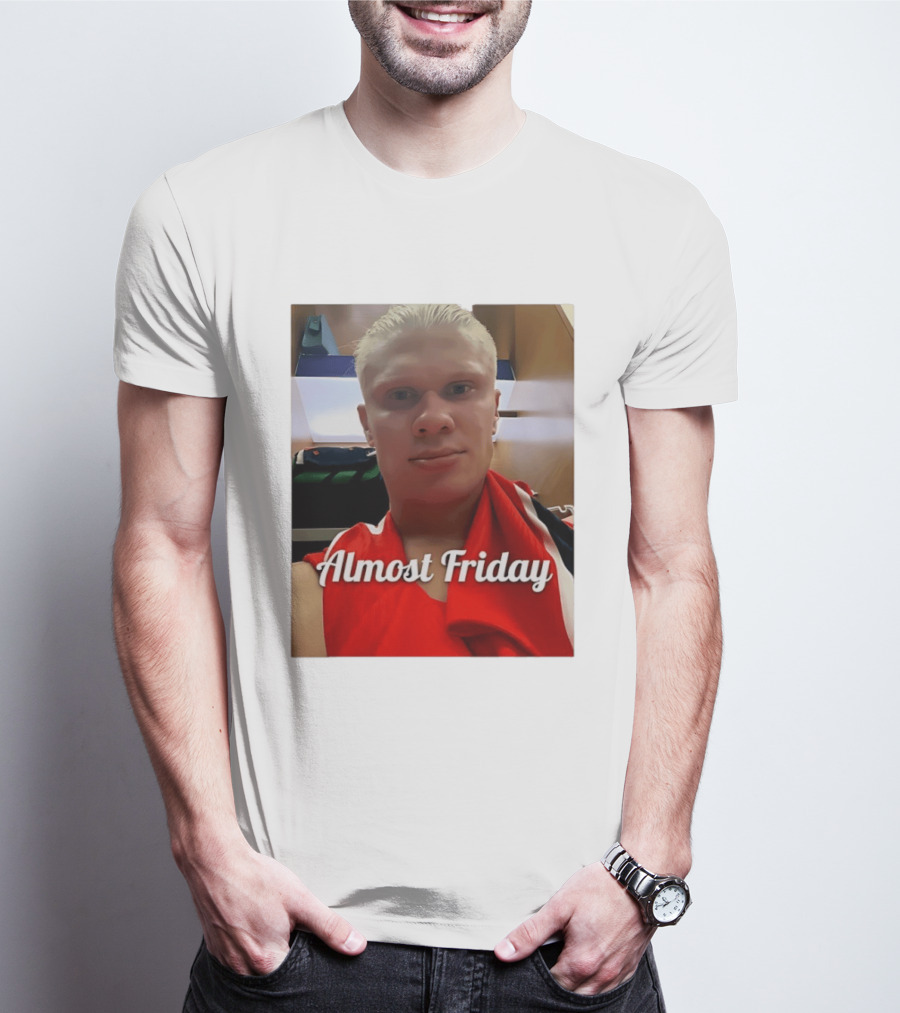 Haaland Selfie Almost Friday Locker Room Photo T-Shirt