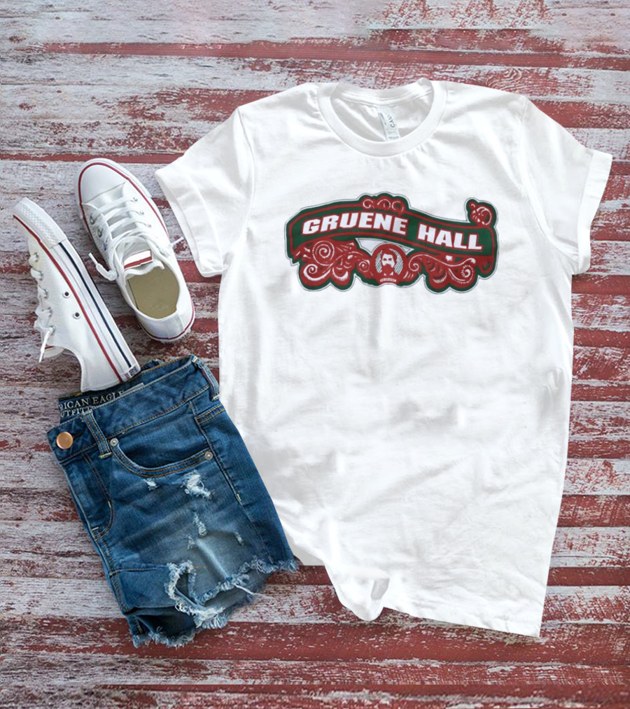 Gruene Hall New Braunfels Texas Iconic Red Green Swirls T-Shirt