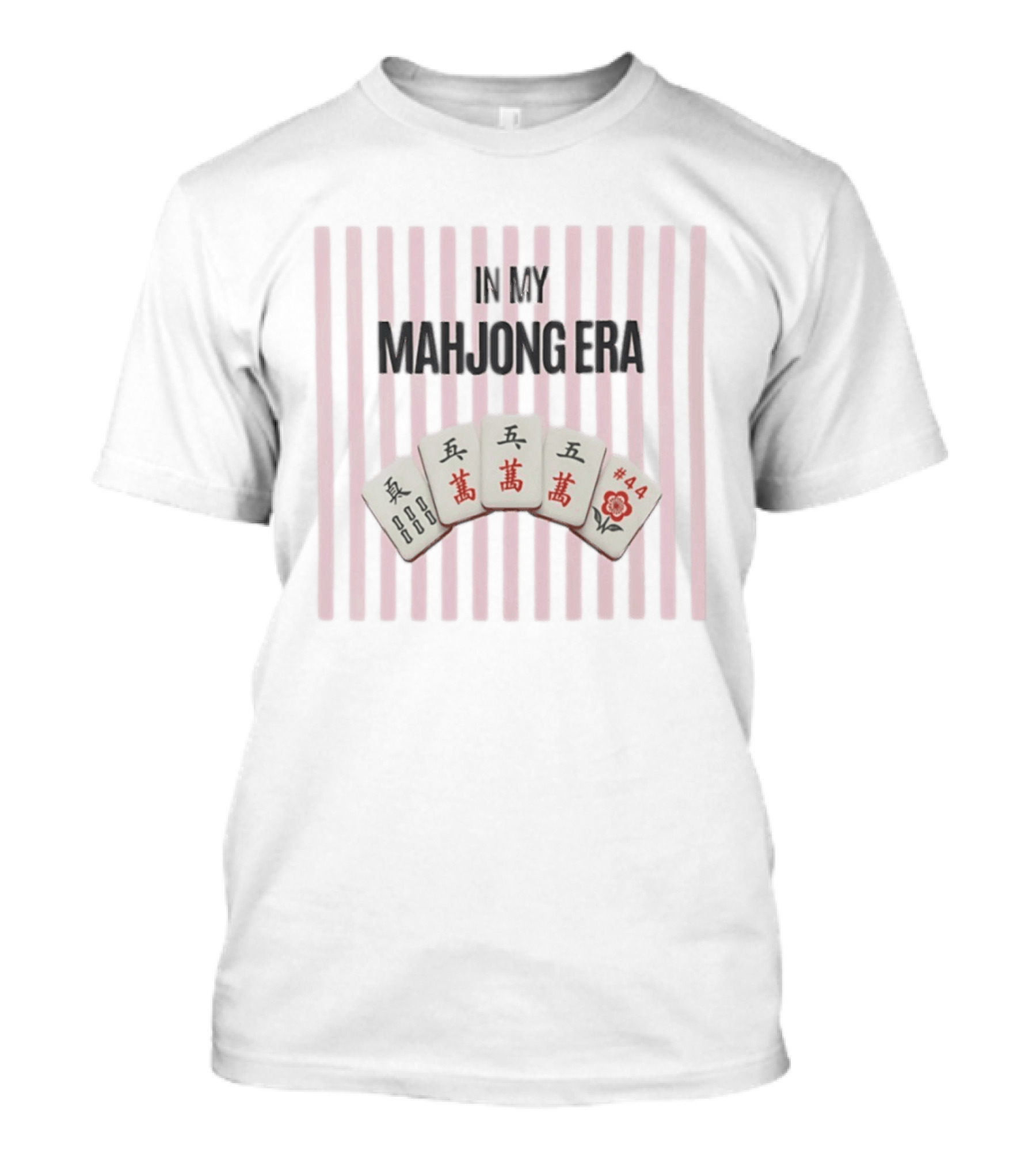 In My Mahjong Era Number 44 Mahjong Tiles Pink T-Shirt