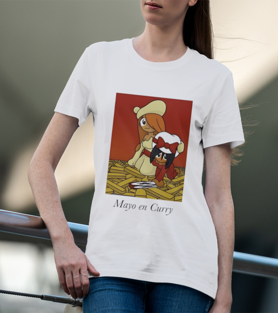 Mayo En Curry Anime Characters On Fries T-Shirt