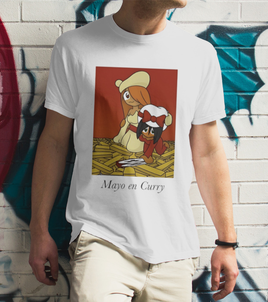 Mayo En Curry Anime Characters On Fries T-Shirt