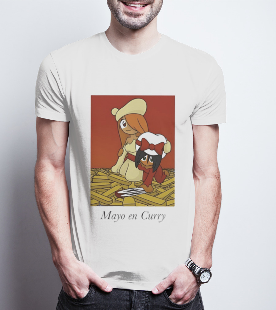 Mayo En Curry Anime Characters On Fries T-Shirt