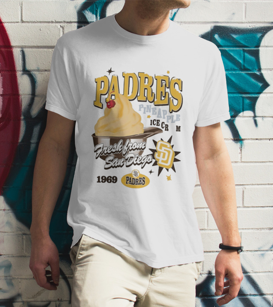 San Diego Padres Pineapple Ice Cream Fresh Since 1969 T-Shirt