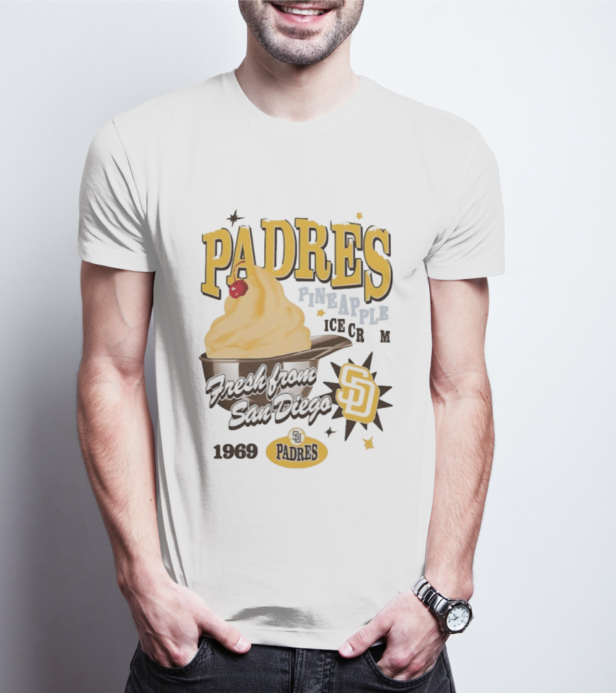 San Diego Padres Pineapple Ice Cream Fresh Since 1969 T-Shirt