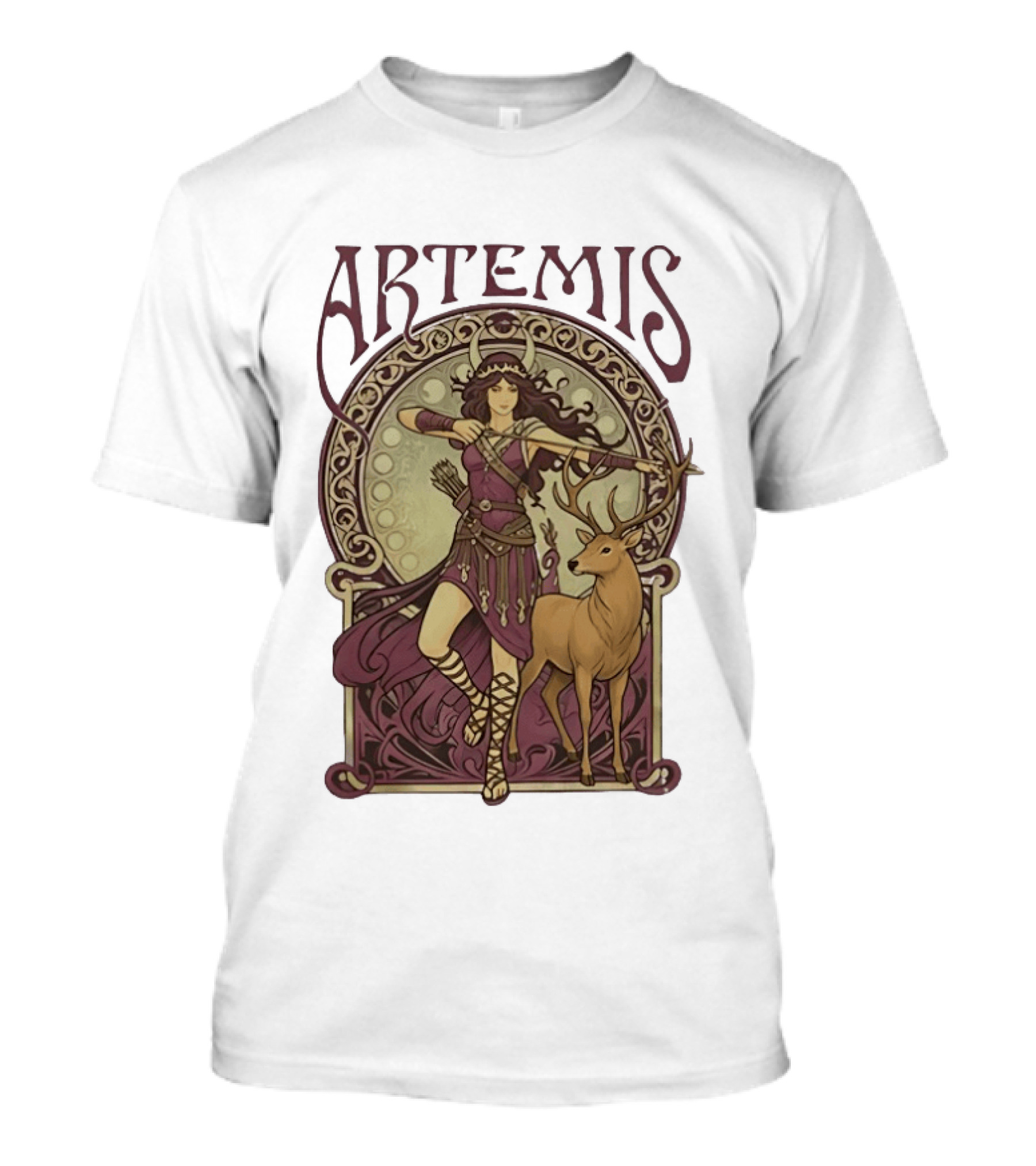 Artemis Greek Goddess Archer With Deer Mythology T-Shirt