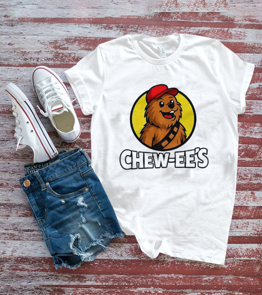 Chew Ee's Chewbacca Fast Food Character With Red Cap T-Shirt