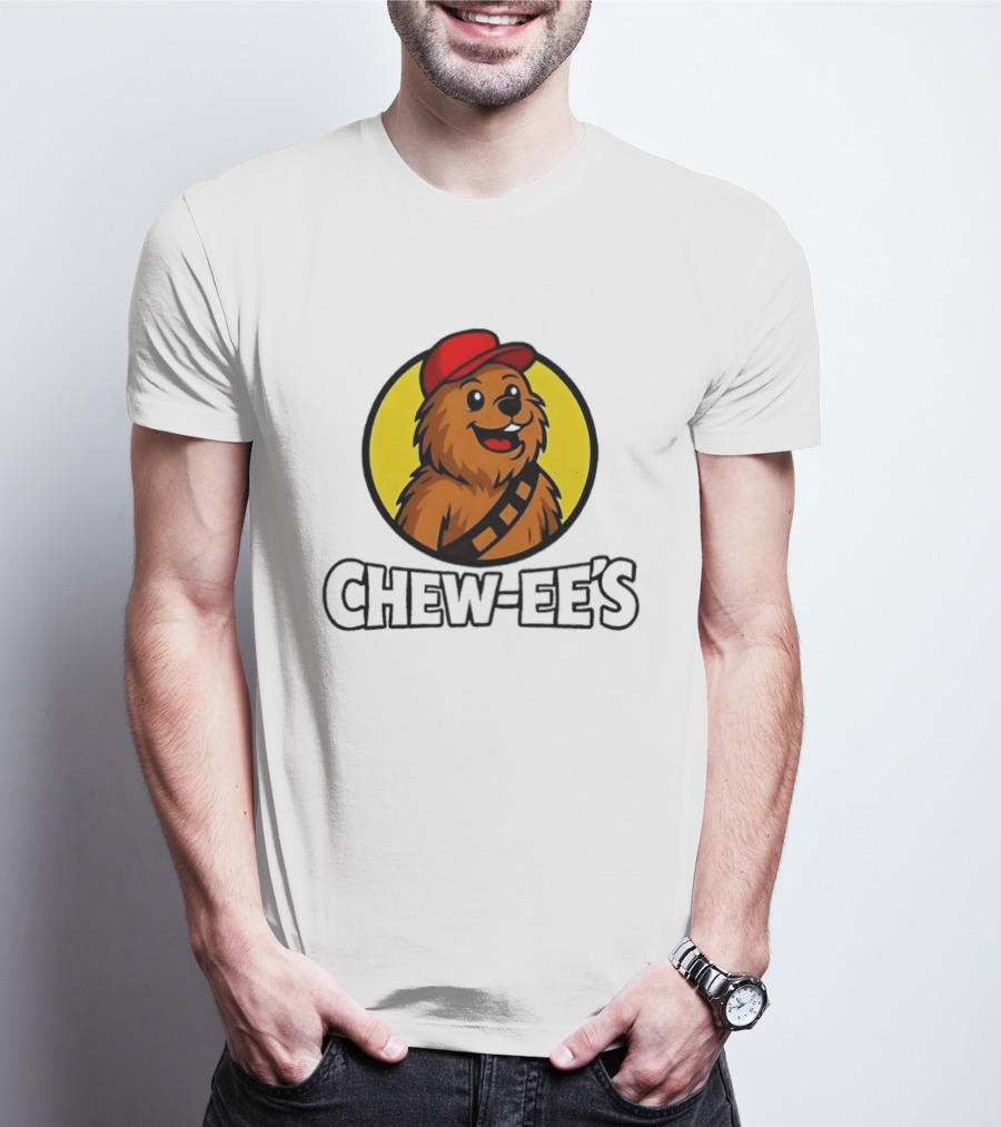 Chew Ee's Chewbacca Fast Food Character With Red Cap T-Shirt
