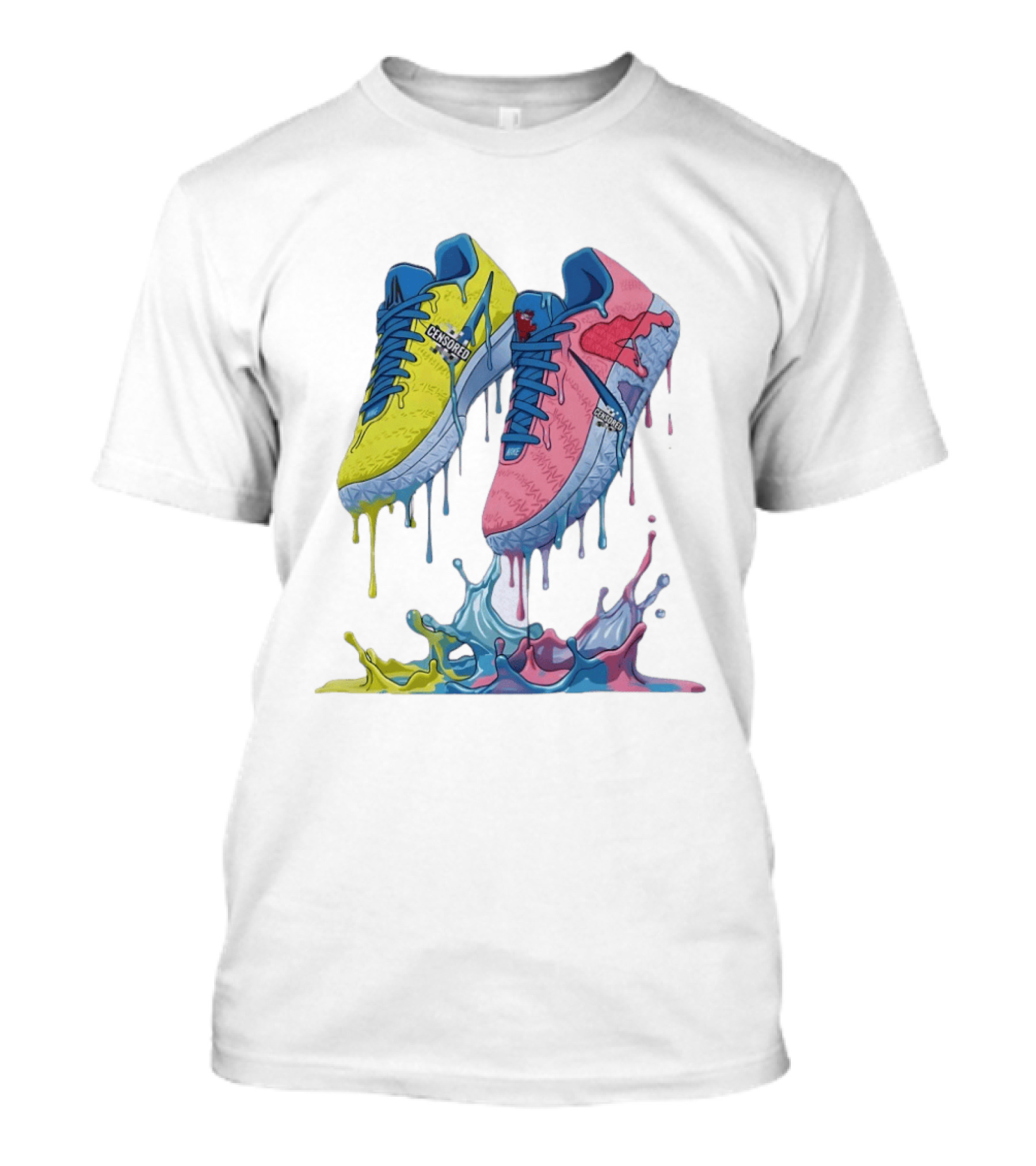 Dripping Paint Sneakers Censored T-Shirt