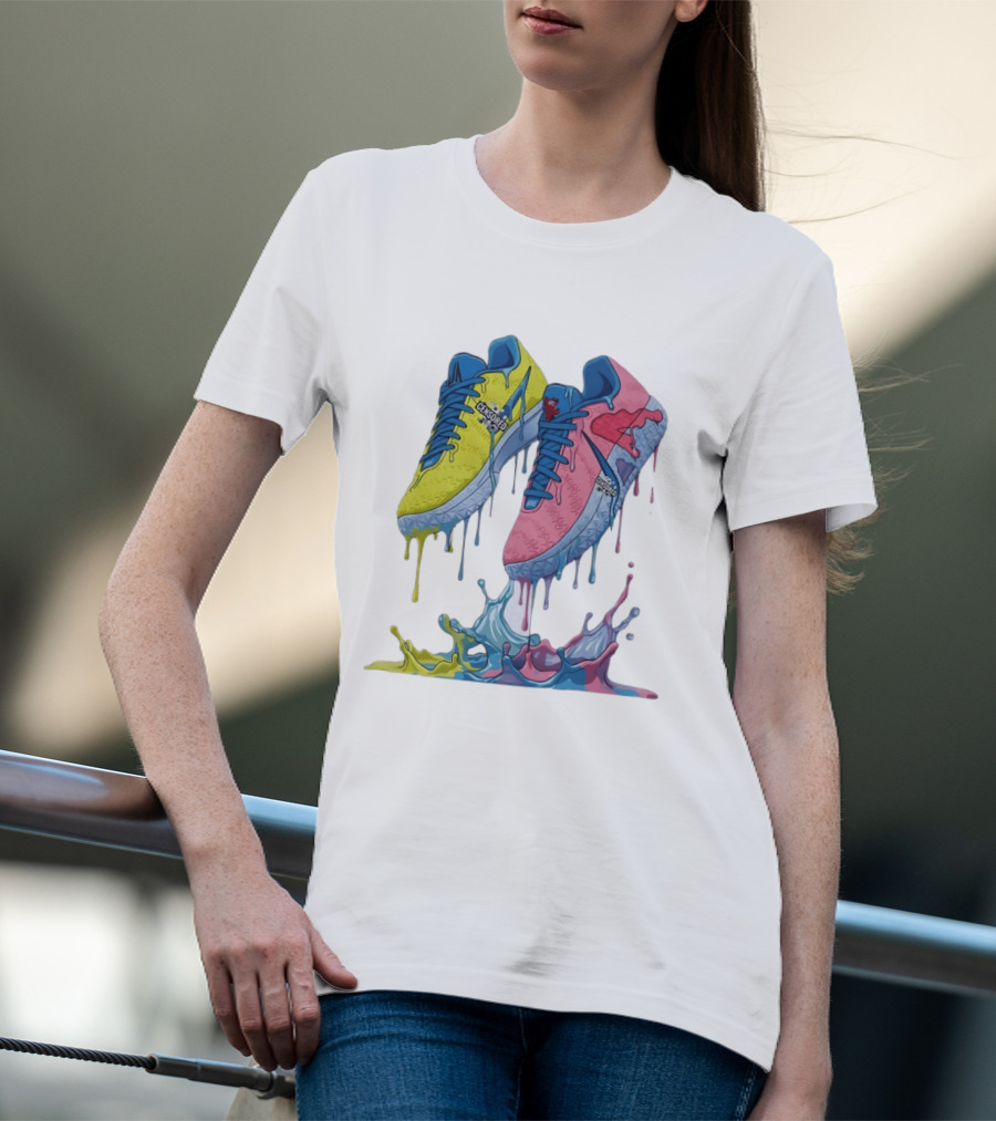 Dripping Paint Sneakers Censored T-Shirt