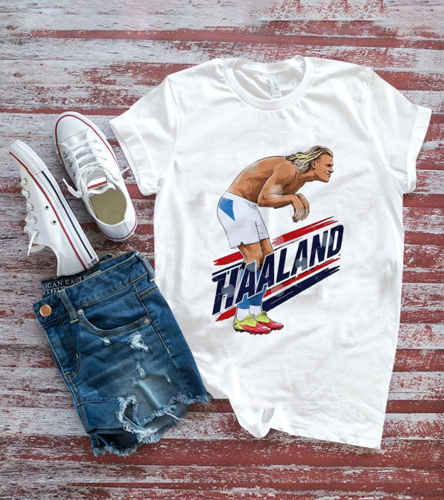 Erling Haaland Celebration Pose With Norway T-Shirt