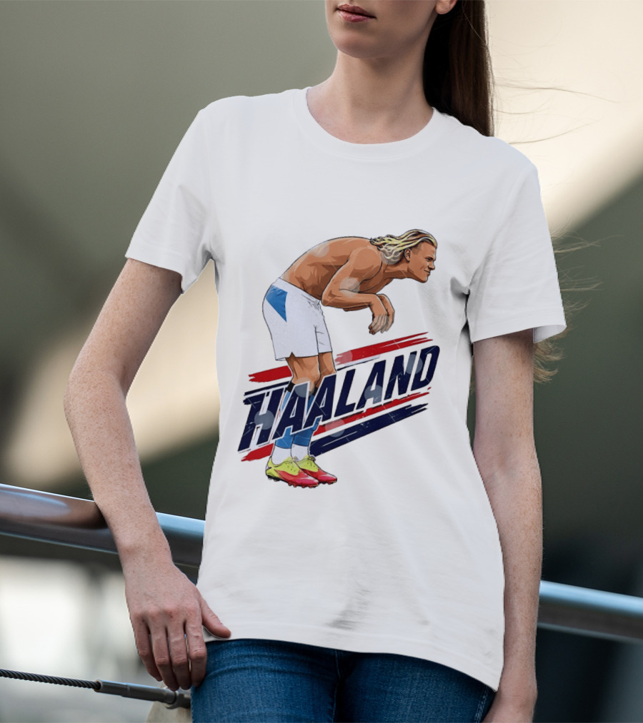 Erling Haaland Celebration Pose With Norway T-Shirt