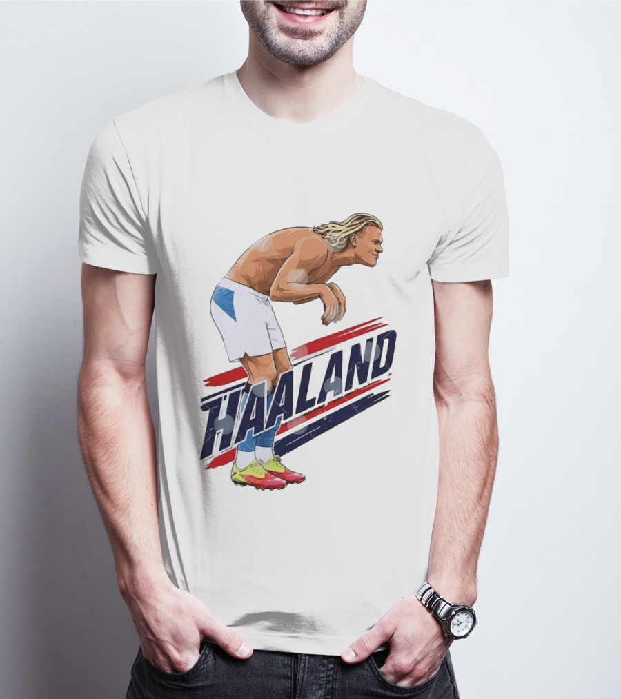 Erling Haaland Celebration Pose With Norway T-Shirt