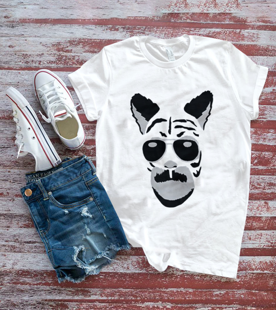Fallout Tiger Mustache Aviator Sunglasses T-Shirt