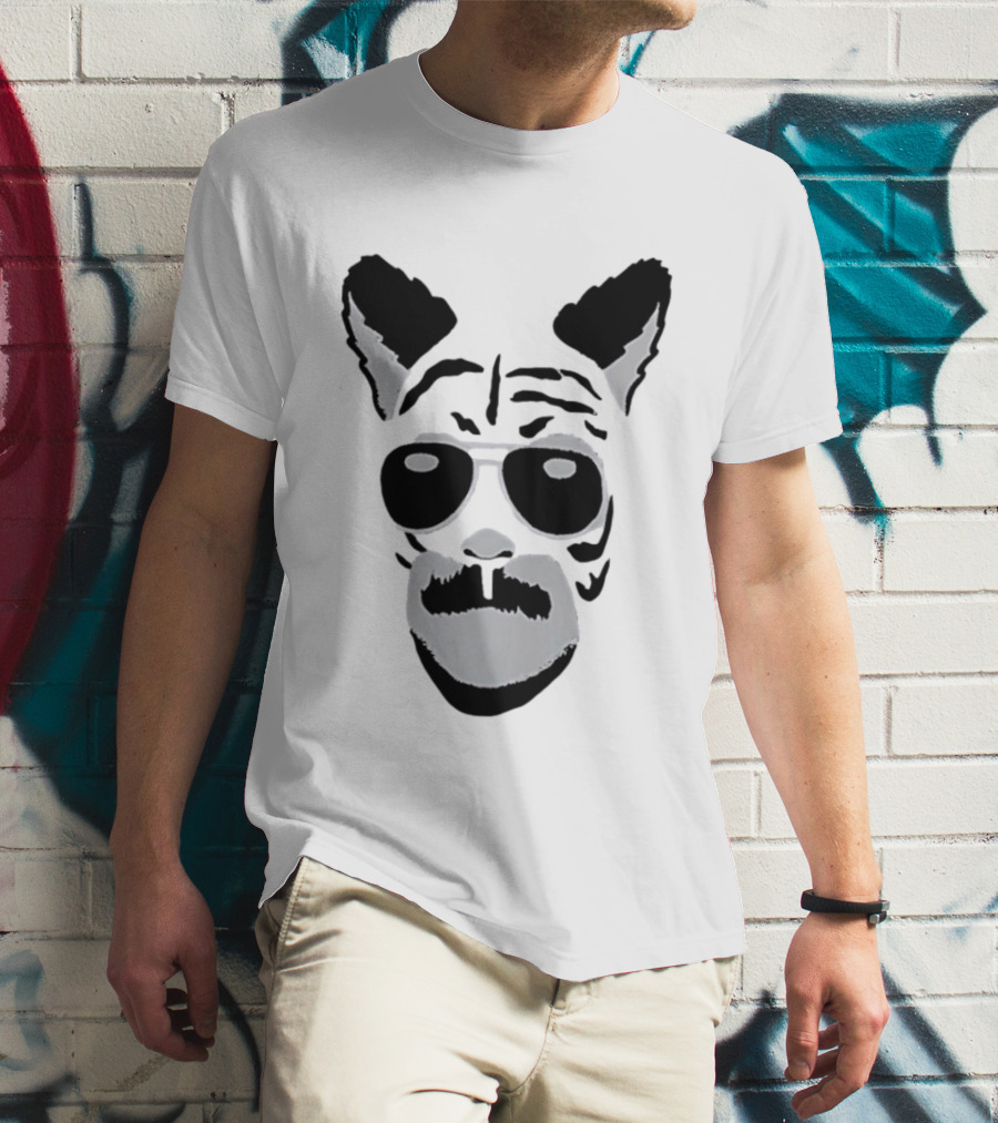 Fallout Tiger Mustache Aviator Sunglasses T-Shirt