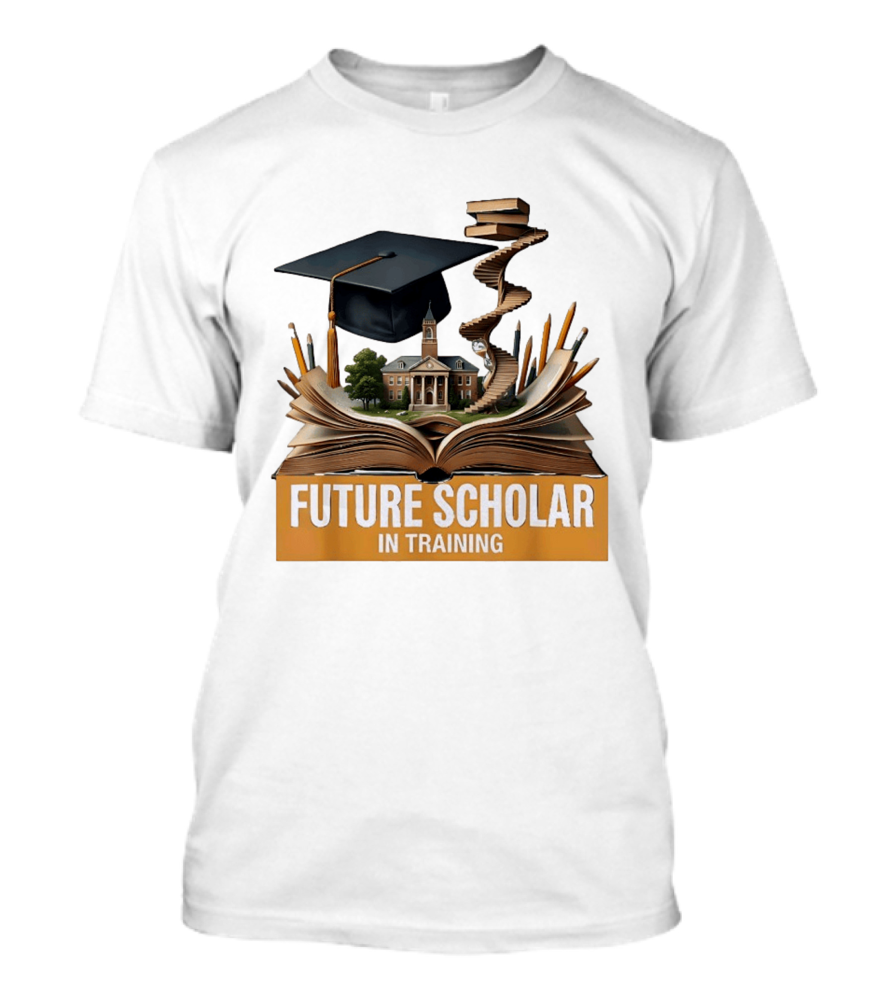 Future Scholar In Training Graduation Cap Books Spiral Notebook T-Shirt